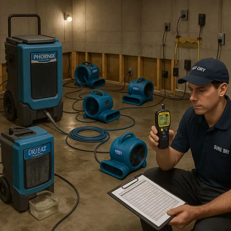 Structural Drying and Dehumidification process in Monroeville, AL